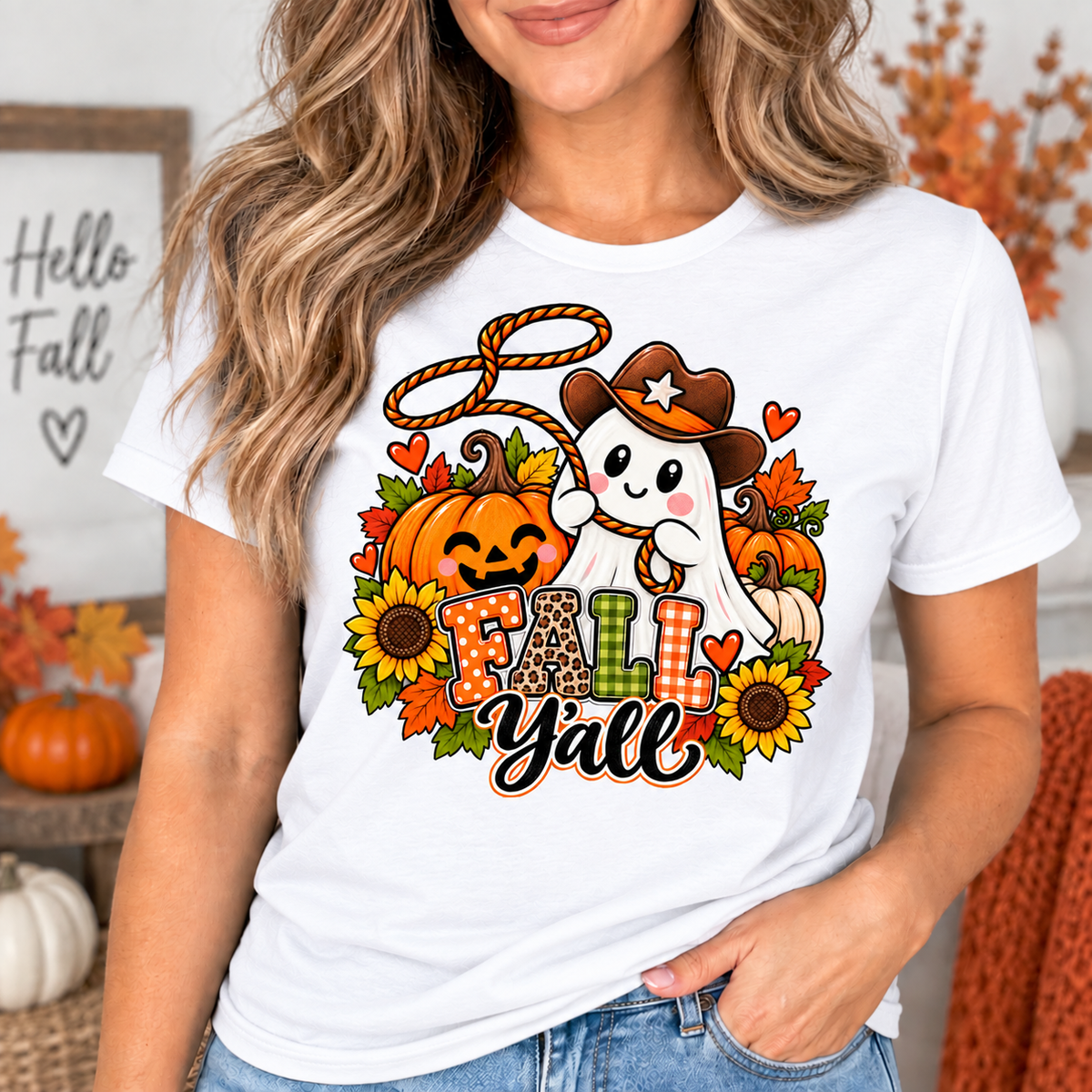 Fall Y'all Cowboy Ghost T-Shirt