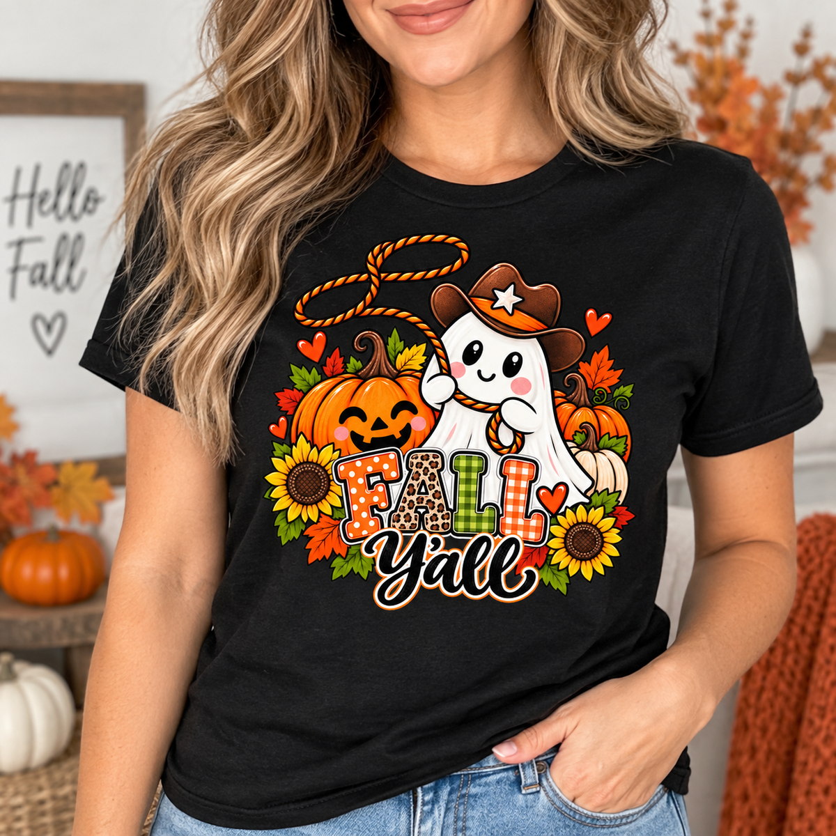 Fall Y'all Cowboy Ghost T-Shirt