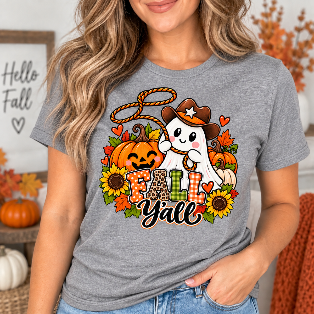 Fall Y'all Cowboy Ghost T-Shirt