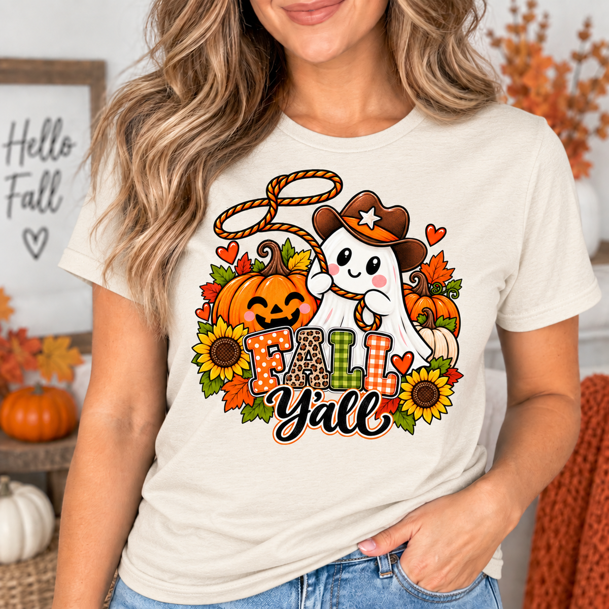 Fall Y'all Cowboy Ghost T-Shirt