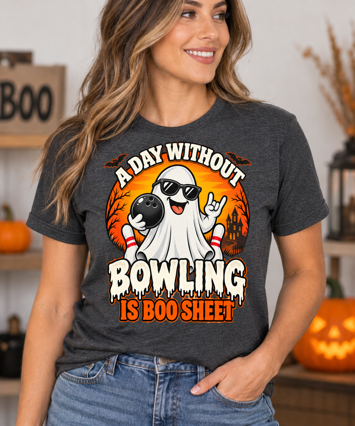 A Day Without Bowling Is Boo Sheet – Halloween Bowling Ghost T-Shirt