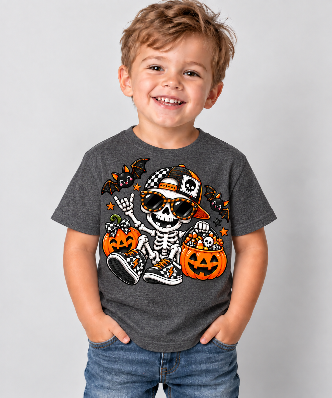 Checkered Skater Skull Tee