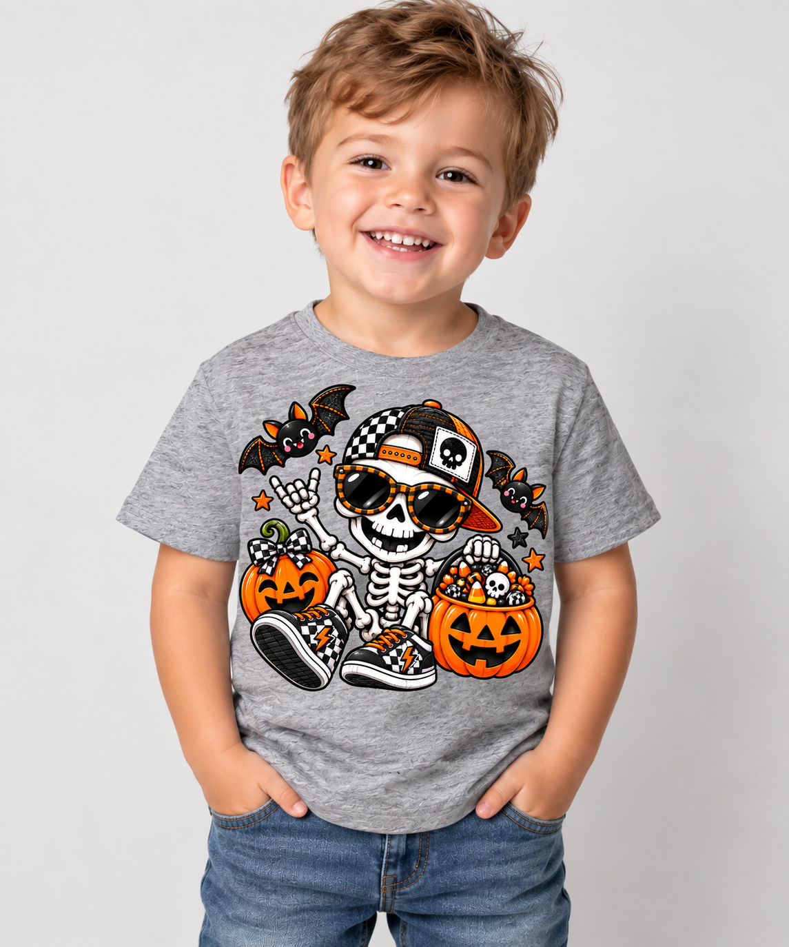 Checkered Skater Skull Tee