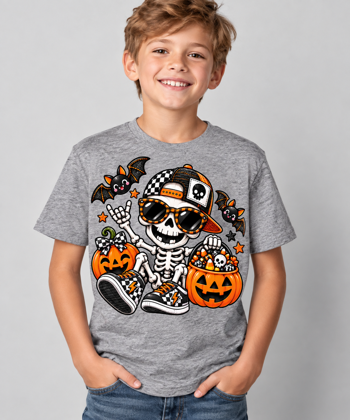 Checkered Skater Skull Tee